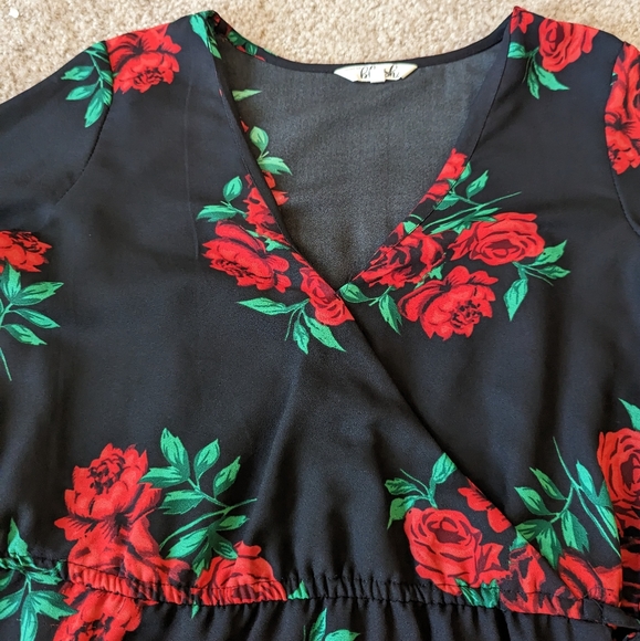Beautiful Rose Print Dress - Picture 2 of 10